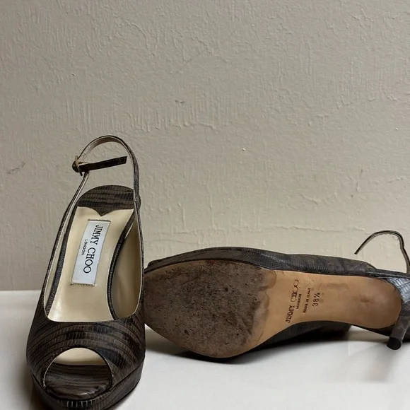 Jimmy Choo Dark Brown Slingback Heels - Picture 4 of 6